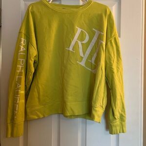 Ralph Lauren Women's Bright Yellow Crew Neck Sweater